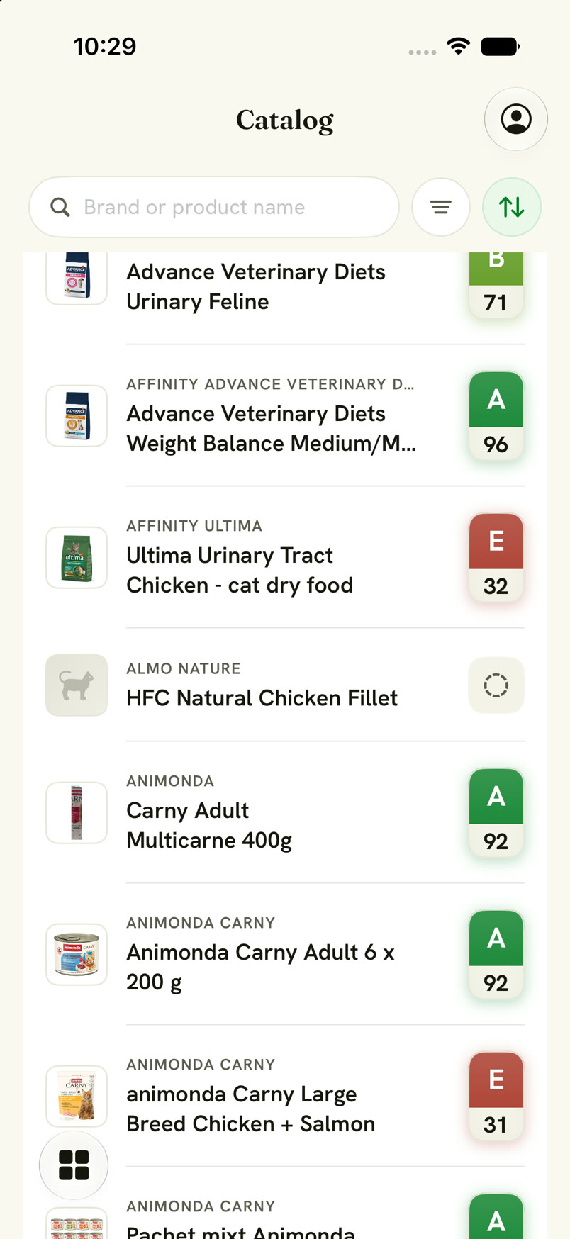 Searchable Snuffo product catalog
